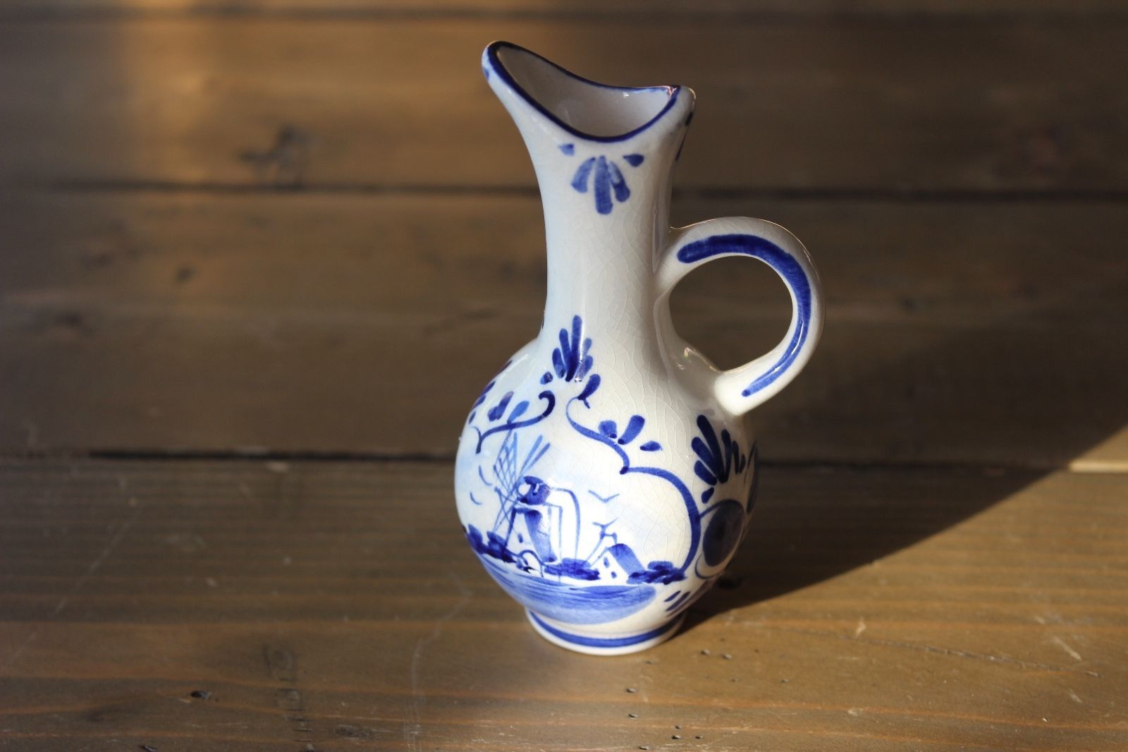 Hand Painted Delft Blue Small Flower Vase - $29.70