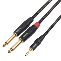 Disino 1/8 Inch Trs Stereo To Dual 1/4 Inch Ts Mono Y-Splitter Cable 3.5Mm Aux M - £22.36 GBP