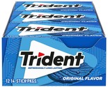 Trident Original Flavor Sugar Free Gum, 12 Packs of 14 Pieces (168 Total... - $15.44