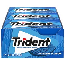 Trident Original Flavor Sugar Free Gum, 12 Packs of 14 Pieces (168 Total Pieces) - $15.44