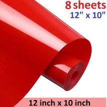 8 PCS Red HTV Iron On Heat Transfer Vinyl Sheets for T-Shirts Cricut Silhouette - £9.11 GBP