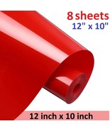 8 PCS Red HTV Iron On Heat Transfer Vinyl Sheets for T-Shirts Cricut Sil... - £9.12 GBP