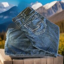 Silver Y2K Gordie Jeans Mens Size 40x30 Wide-leg Baggie Embroidered Dist... - $39.60