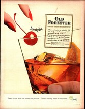 Old Forester Bourbon Whiskey Cherry tonight 1964 Vintage Print Ad c2 - $26.92