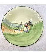 German G S Zell Serving Bowl 9" Cat Windmill Dutch Scene Baden Kitty Eating Fish - $39.62