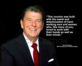 Ronald Reagan &quot;This Country Was Built With The...&quot; Quote Photo Various Sizes - £3.87 GBP+