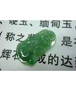 CERTIFIED 100% NATURAL A GRADE GREEN JADE / ICY JADEITE &quot;DRAGON&quot; LUCKY P... - £335.47 GBP