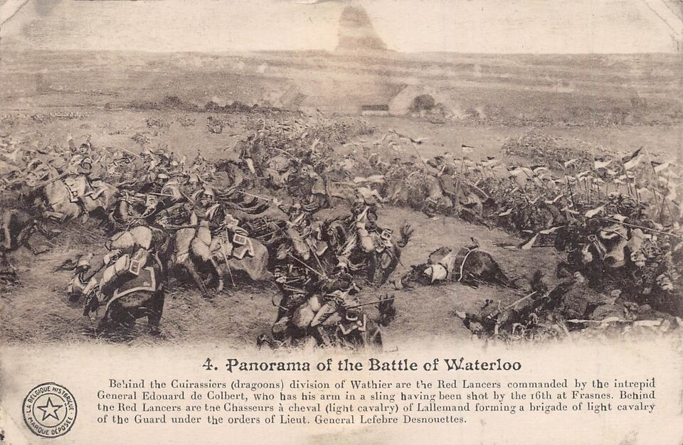 Primary image for PANORAMA OF THE BATTLE OF WATERLOO-BEHIND THE CUIRASSIERS DRAGOONS #4 POSTCARD
