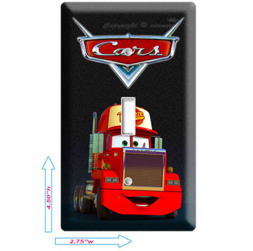DISNEY'S CARS 3 MACK TRUCK SINGLE LIGHT SWITCH PLATE BOYS GAME ROOM DECORATION