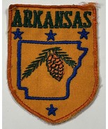 State Of Arkansas Pine Tree Cone Patch Badge Orange Fabric - £5.46 GBP