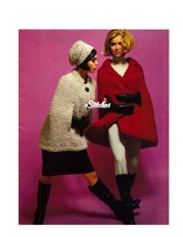 1960s Capes with Collar or No Collar, Plus Slouch Hat - Knit patterns (PDF 1196) - £3.15 GBP