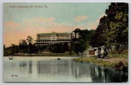 Mt Gretna PA Hotel Conewago With Train Along Shore Pennsylvania Postcard... - £9.66 GBP