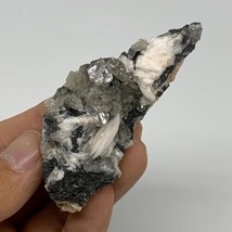 141.1g, 3.1&quot;x1.2&quot;x1.3&quot;, Barite With Cerussite on Galena Mineral Specimen... - $27.44