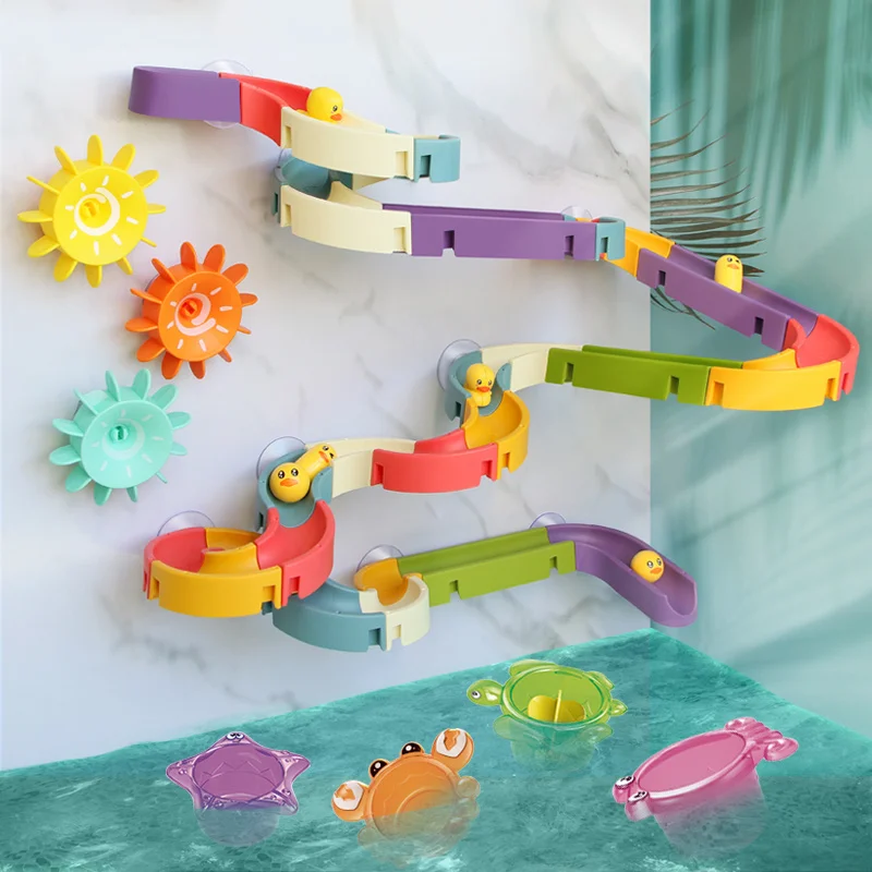 Baby shower set toys DIY marble running assembly track bathroom bathtub ... - £16.70 GBP+