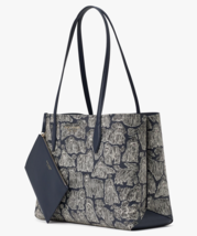 Kate Spade All Day Show Dogs Large Tote + Pouch Navy Bag Purse KB145 NWT $248 - £91.28 GBP