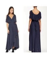 FREE PEOPLE Blue Fiona Maxi Wrap Dress Midnight Navy - €69,15 EUR