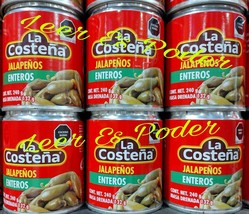 LA COSTENA JALAPENOS ENTEROS / WHOLE JALAPENOS - 6 CANS of 240g EACH -FR... - $22.24