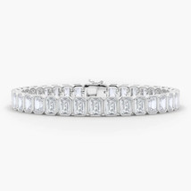 20.00 Ct Emerald Cut D/VVS1 Diamond Tennis Bracelet 14k White Gold Over Ladies - £138.20 GBP