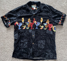 Paradise Found Men&#39;s Size Large Shirt Cocktails Martinis Drinks Alcohol - £24.03 GBP