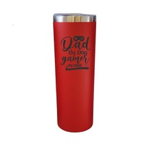 Dad By Day Gamer By Night Video Game Red 20oz Skinny Tumbler LA5102 - £16.02 GBP