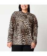 Women&#39;s Liz Claiborne Print Long Sleeve Pullover Blouse 2X - $354.81 MXN