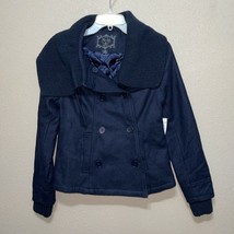 Moka BLACK DOUBLE BREASTED SHORT COAT jacket BLACK SZ XS NEW - $72.57 CAD