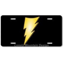 Shazam Lightning Inspired Art on Black FLAT Aluminum Novelty License Tag... - $16.19