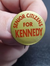 Senior Citizens for Kennedy gold campaign pin - John F Kennedy  - $17.38
