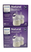 4 Philips Avent Natural Baby Bottle Clear Plastic  4oz 0+ Months 2 NEW B... - £29.08 GBP
