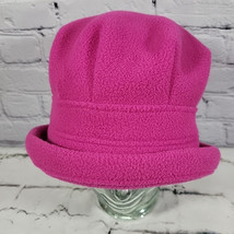 VTG 90s Y2K Columbia Hat Pink Fleece Bucket Winter Cap Womens Sz L/XL US... - $19.79