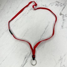Red ID Badge Holder School Work Lanyard Necklace with Clasp - £5.41 GBP