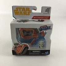 Star Wars Micro Force Rey&#39;s Speeder Mini Figure Vehicle Toy 2017 Hasbro New - $18.76