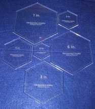 Hexagon Templates. 2&quot;, 3&quot;, 4&quot;, 5&quot;, 6&quot;, 7&quot; - Clear ~1/4&quot; - £48.92 GBP