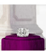 East West 2.2 Ct Elongated Cushion Lab Grown Diamond Hidden Halo Engagem... - $2,400.00