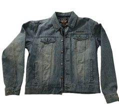 Harley Davidson Denim Leather Jacket An American Legend Adult Large Blue... - £36.31 GBP