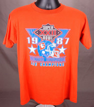 Vtg Denver Broncos Super Bowl XXII T Shirt-1987-AFC Champions-Orange-L-NFL-Ball. - £29.41 GBP
