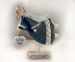 Inspirational Gather Hope Angel in Wood and Metal - £11.12 GBP