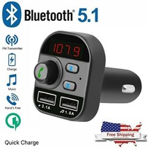 Bluetooth In-Car Wireless Adapter FM Transmitter MP3 Radio Car Kit 2 USB Charger - £7.44 GBP