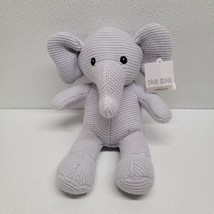 Okie Dokie Plush Gray Knit Elephant Stuffed Animal Crinkle Toy 11&quot; With Tag! - £15.74 GBP