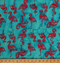 Cotton Batiks Flamingos Animals Land Sea Blue Fabric Print by the Yard D303.58 - £11.15 GBP