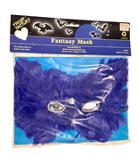 Fright Factory Fantasy Bird Mask Blue Feather Costume Halloween Mardi Gras - £11.67 GBP