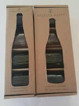 2 NEW Refresh Glass Recycled Wine Bottle Glassware Sets w letter A - 12 oz 16 oz - £31.46 GBP