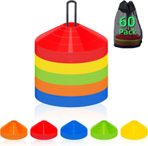 60/120 Pack Agile Soccer Cones with Portable Bags &amp; Brackets,Sports Cone... - $29.21