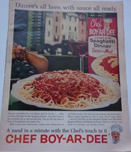Chef Boy-Ar-Dee Spaghetti Dinner Magazine Print Advertisement 1962 - £3.91 GBP