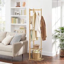 Coat Rack Freestanding,Hall Tree W 2 Shelves,For Clothes,Hat, Bag,Hoodie... - £46.12 GBP