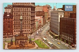 Public Square Street View Looking East Cleveland Ohio OH Chrome Postcard P4 - £1.50 GBP