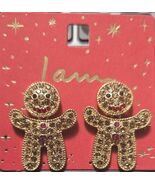 I am Christmas Dangling Gingerbread Rhinestone Earrings - $273.03 MXN
