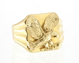 Eagle Men&#39;s Signet Ring 18kt Yellow Gold 320058 - £918.46 GBP