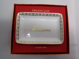 Charter Club TREASURES Ceramic Tray NEW Christmas Holiday Holiday Lane - $19.06