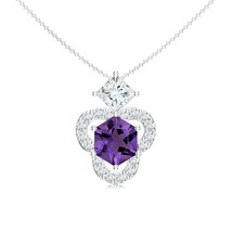 KICKY &amp; PERKY 925 Sterling Silver Hexagonal Shape Amethyst Stone Studded... - $1,173.28 MXN